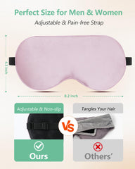 BeeVines soft mulberry silk eye mask highlights gentle skin contact and breathable comfort.