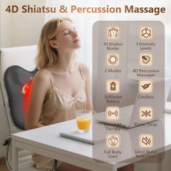 Belhope 4D Shiatsu nodes deliver deep kneading for shoulder and back tension.