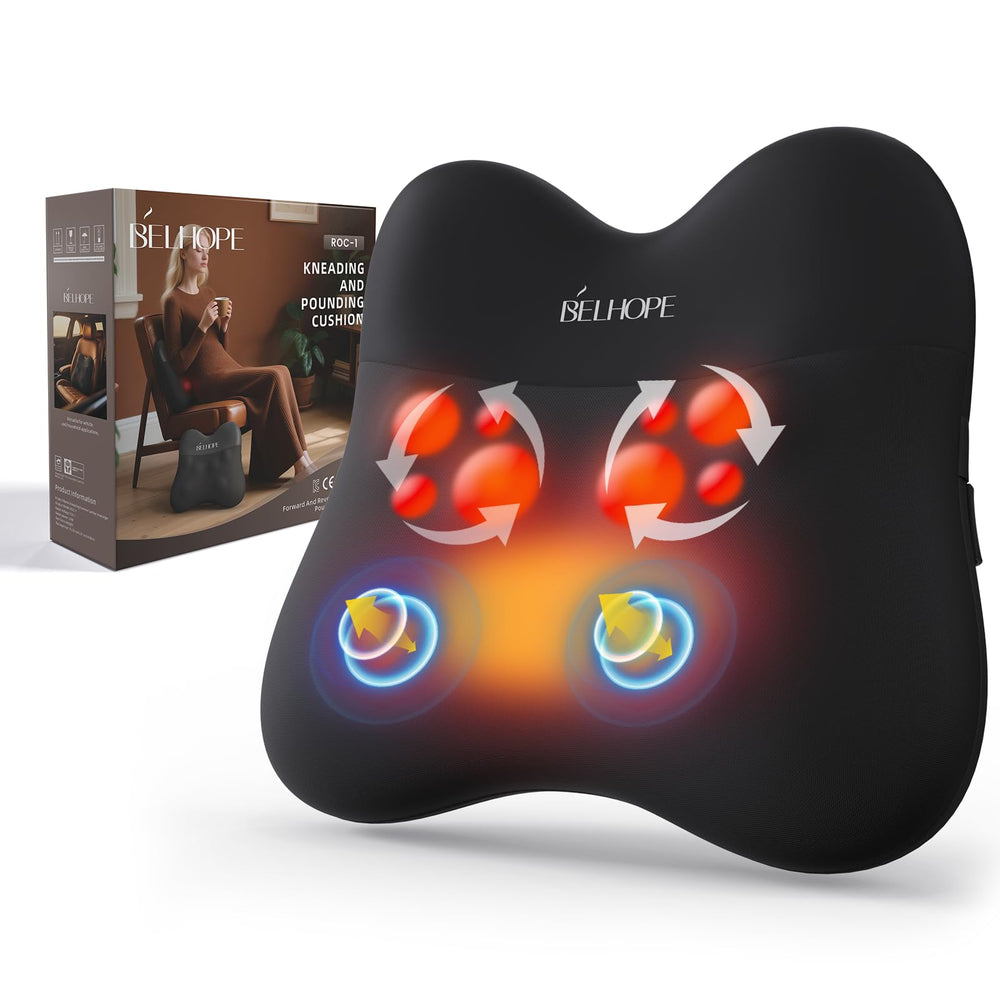 Belhope back massager with heat offers cordless flexibility for at-home relief.