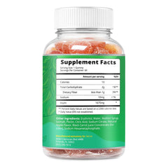 BeLive Fiber Gummies Apple label closeup highlights vegan sugar-free formula