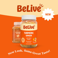 BeLive close-up of ginger chunks in gummies highlighting ginger root extract.