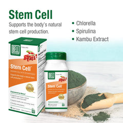 Bell Stem Cell Supplements label detail emphasizes quality and natural ingredients.