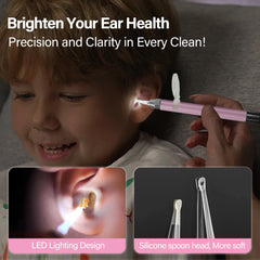 BELLESHOW stainless steel ear picks with spiral design for gentle cleaning