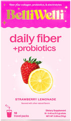 Belli Welli Daily Fiber carton in strawberry lemonade flavor for convenient daily use