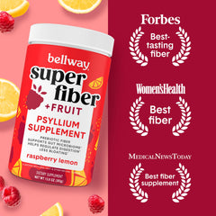 Bellway Super Fiber scoop pouring into a glass for easy daily use.