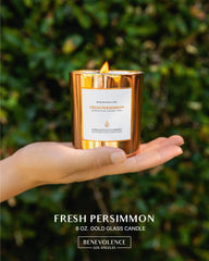 Benevolence LA Soy wax close-up wood wick highlights clean burn and premium scent.