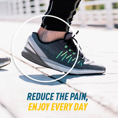 Benoo elevadores de talón colocados en zapato para mayor confort al caminar.