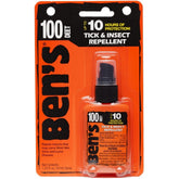 Ben's 100% DEET pump spray bottle protects against bugs during outdoor adventures.
