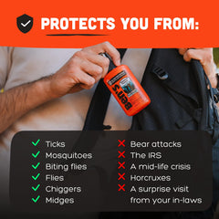 Ben's Adventure Formula sweat-resistant protection during active days.