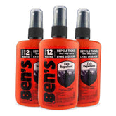 Ben's Tick Repellent 3-pack front view, compact and travel-ready.