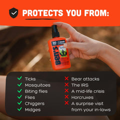 Water-based formula from Ben's repellent minimizes strong odors.