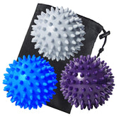 Benvo spiky ball silver closeup for targeted muscle knots relief