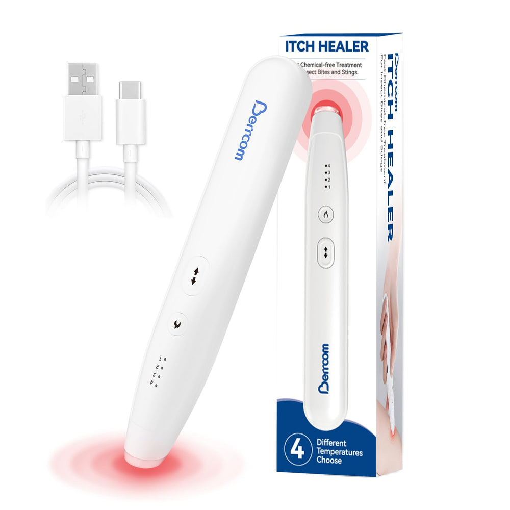 Berrcom heat-pen applied to bite area for itch relief