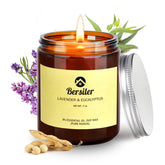 Bersiler Lavender Eucalyptus Candle 7oz—relaxing aroma for tranquil evenings.