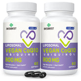 Besibest liposomal ubiquinol CoQ10 bottle highlights high-absorption formula for daily support.