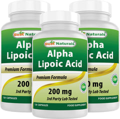 Best Naturals Alpha Lipoic Acid bottle front view highlights branding for daily antioxidant support
