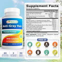 Best Naturals Anti Gray Hair Formula capsules suited for daily supplementation.