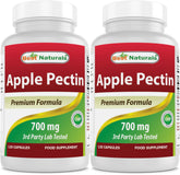 Best Naturals Apple Pectin 700 mg bottle front highlighting dietary fiber support.