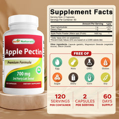 Close-up of Best Naturals Apple Pectin capsules for convenient daily fiber intake.