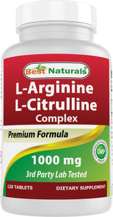 Best Naturals Arginine Citruline Complex bottle for daily supplementation and purity focus.