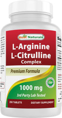 Best Naturals L-Arginine L-Citrulline tablets bottle front for daily support