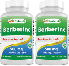 Best Naturals Berberine 500mg bottle front view showing packaging and daily use potential