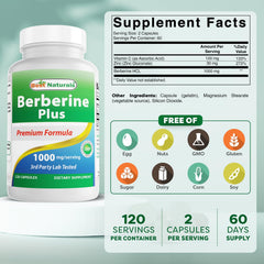 Capsules from Best Naturals Berberine Plus ready for daily use