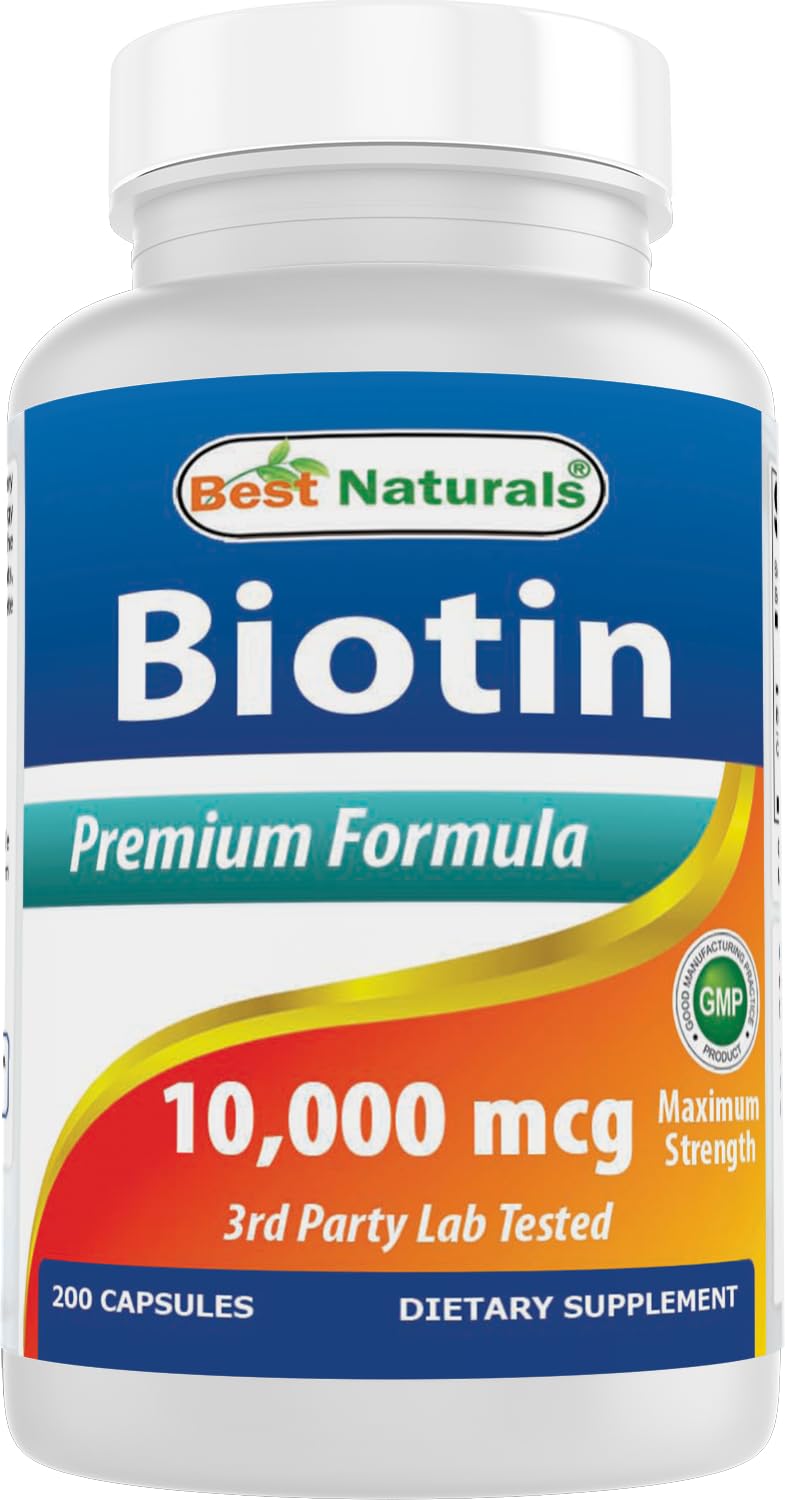 Best Naturals Biotin 10000mcg bottle front for daily hair health