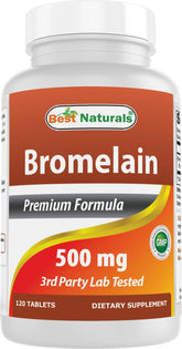Best Naturals Bromelina tabletas de 500 mg para una digestión suave.