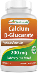 Best Naturals Calcium D-Glucarate tablet close-up for daily use.