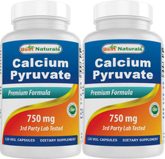 Best Naturals Calcium Pyruvate bottle showing 120 capsules for daily use