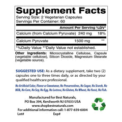 Best Naturals calcium pyruvate pack of 3 showcases convenient multi-bottle value.