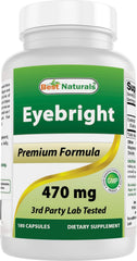 Best Naturals Eyebright 470 mg bottle—high-potency capsules for daily use.