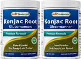 Best Naturals Konjac Glucomannan bottle front view, convenient two-pack for ongoing fiber support.