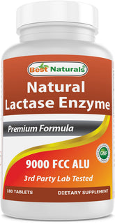Best Naturals Lactase tablets bottle front for dairy digestion support
