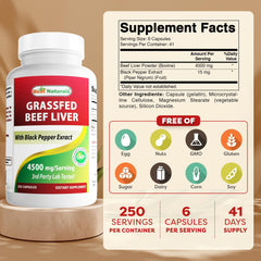 Best Naturals liver capsules closeup label showing purity seal