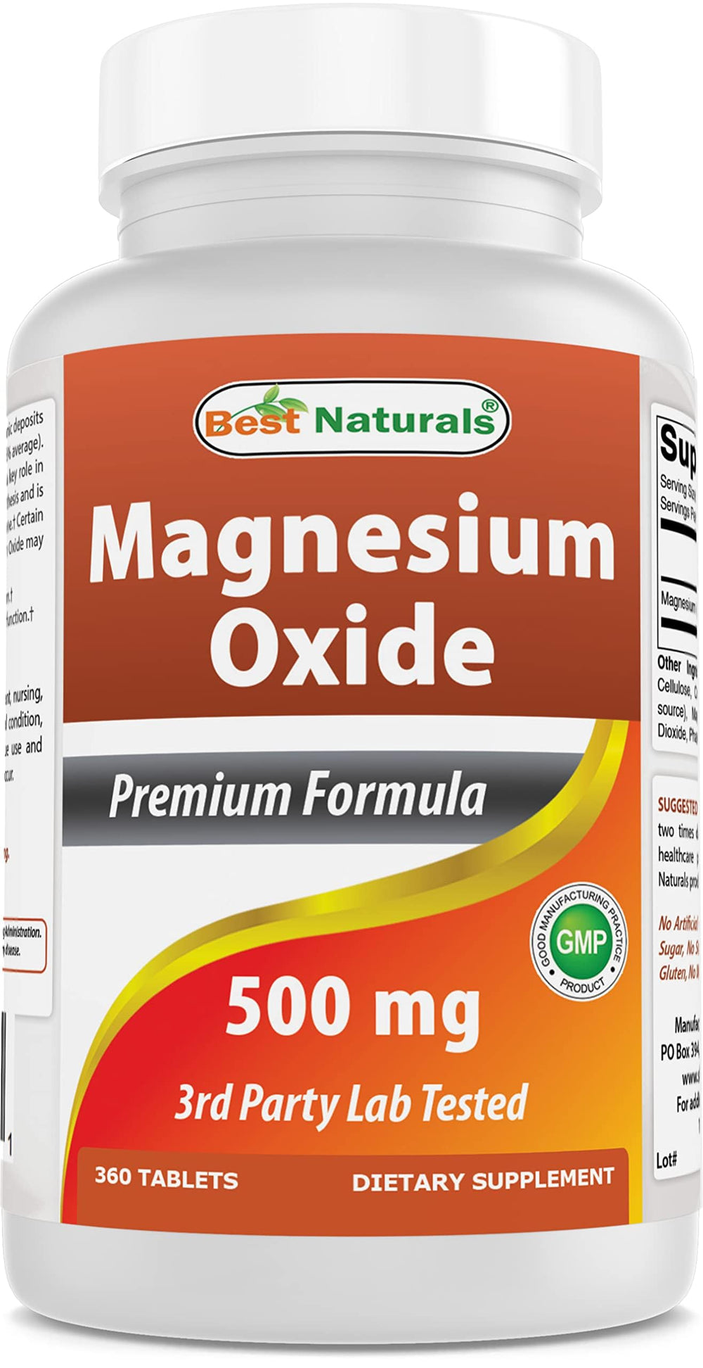 Best Naturals Magnesium Oxide 500mg bottle for daily mineral support