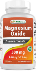 Best Naturals Magnesium Oxide 500mg bottle for daily mineral support