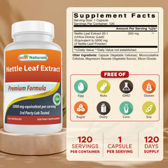 Best Naturals Nettle Leaf Extract capsules for convenient wellness on the go
