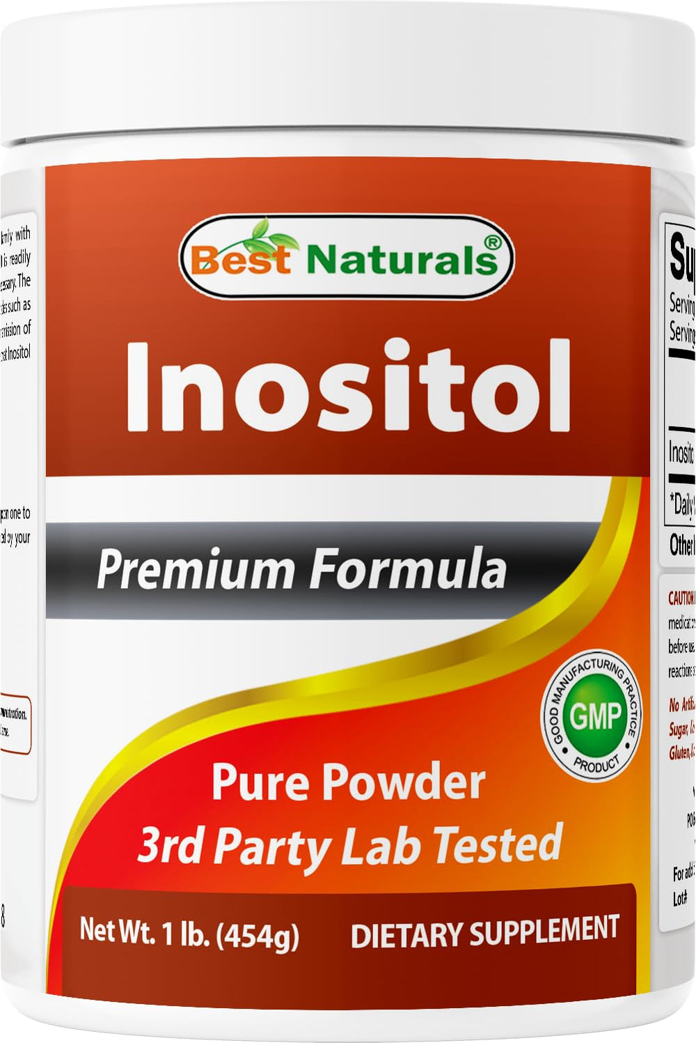 Best Naturals Pure Inositol Powder bottle shows premium quality for daily supplementation.