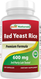 Best Naturals Red Yeast Rice bottle on a clean surface for easy daily supplementation.
