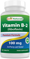 Best Naturals Riboflavin 100 mg bottle front for daily energy support