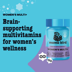 Best Nest Wellness Women's Multi Plus ingredient blend visuals highlighting methylated vitamins for brain and energy support