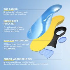 BestHalo deep-heel-cup insoles stabilize the heel for a balanced gait.