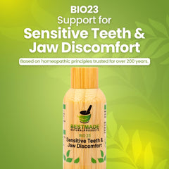 Bestmade Toothache & Nerve Support BIO23 jar label signals gentle, safe oral care.