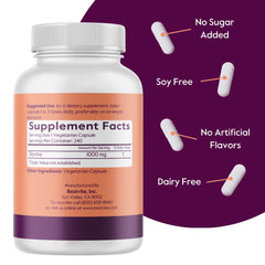 BESTVITE glycine pure formula close-up emphasizes no stearates or fillers.