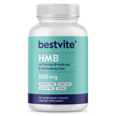 BESTVITE HMB 1000mg capsules close-up for muscle support.