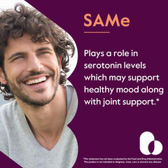 BESTVITE SAM-e label close-up emphasizing vegan, gluten-free, non-GMO formula