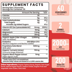 Bestwekk ACV gummies closeup highlighting apple flavor and probiotic boost.