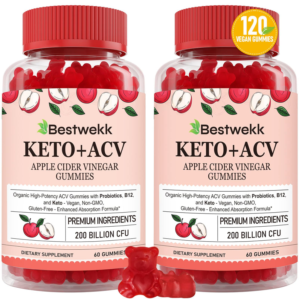 Bestwekk Apple Cider Vinegar Gummies bottle on kitchen counter for daily wellness.
